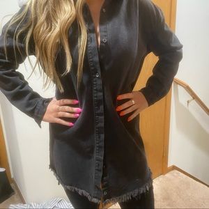 Oversized Denim Shirt Dress